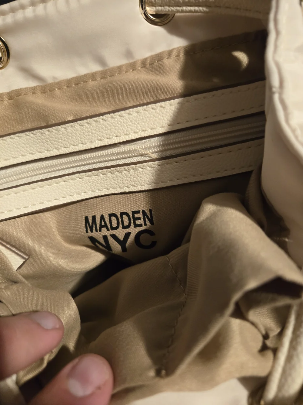 Cream Women's Buckle Flap Backpack - Unbranded